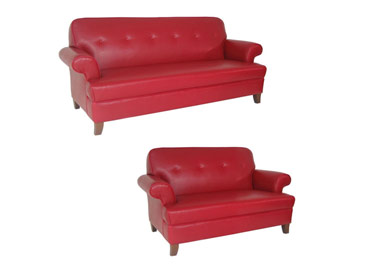 DR 2539 Red Sofa and Love